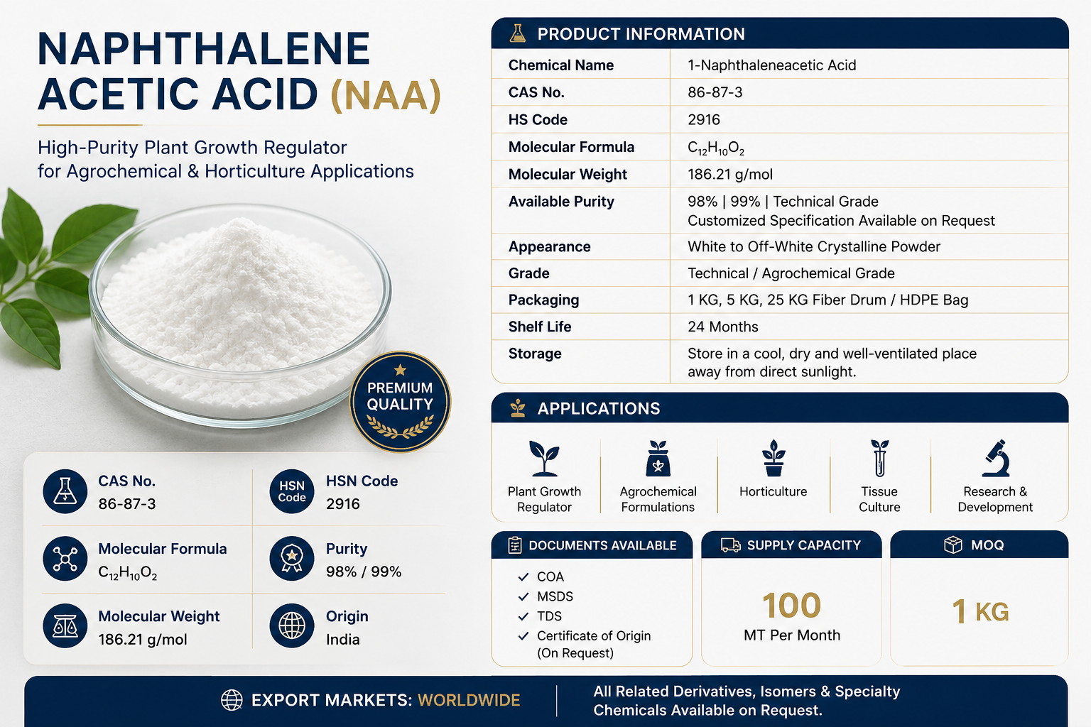 Naphthalene Acetic Acid (NAA)